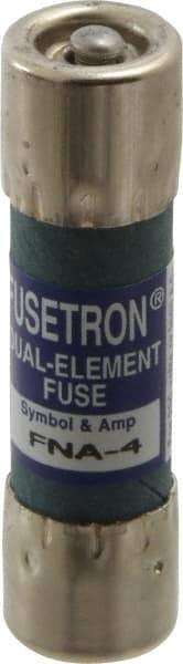 Cooper Bussmann - 250 VAC, 4 Amp, Time Delay Pin Indicator Fuse - Fuse Holder Mount, 1-1/2" OAL, 10 at 125 V kA Rating, 13/32" Diam - USA Tool & Supply