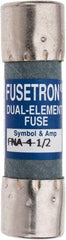 Cooper Bussmann - 250 VAC, 4.5 Amp, Time Delay Pin Indicator Fuse - Fuse Holder Mount, 1-1/2" OAL, 10 at 125 V kA Rating, 13/32" Diam - USA Tool & Supply