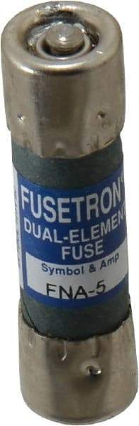 Cooper Bussmann - 250 VAC, 5 Amp, Time Delay Pin Indicator Fuse - Fuse Holder Mount, 1-1/2" OAL, 10 at 125 V kA Rating, 13/32" Diam - USA Tool & Supply