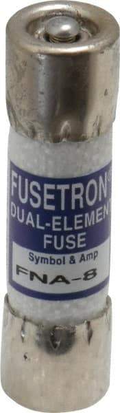 Cooper Bussmann - 125 VAC, 8 Amp, Time Delay Pin Indicator Fuse - Fuse Holder Mount, 1-1/2" OAL, 10 at AC kA Rating, 13/32" Diam - USA Tool & Supply
