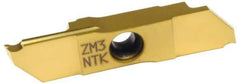 NTK - CTPW FRP ZM3 Grade, 0.0984" Cutting Width, Carbide Cutoff Insert - 17° Right Hand Lead Angle, 0.002, 0.008" Cnr Rad, TiN Coated - USA Tool & Supply