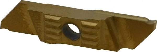 NTK - CTPW FRN ZM3 Grade, 0.098" Cutting Width, Carbide Cutoff Insert - 0° Neutral Lead Angle, 0.002" Cnr Rad, TiN Coated - USA Tool & Supply