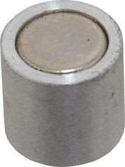 Mag-Mate - 10-24 Thread, 1/2" Diam, 1/2" High, 1.33 Lb Average Pull Force, Neodymium Rare Earth Pot Magnet - 1/4" Tapped Hole Depth, Nickel Plated, Aluminum Insulated - USA Tool & Supply