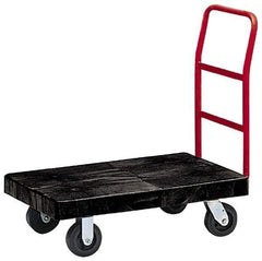 Rubbermaid - 1,000 Lb Capacity Structural Foam/Steel Platform Truck - Structural Foam Deck, 24" OAW, Rubber Casters - USA Tool & Supply