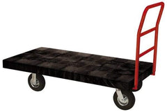 Rubbermaid - 1,200 Lb Capacity Structural Foam/Steel Platform Truck - Structural Foam Deck, 24" OAW, Rubber Casters - USA Tool & Supply