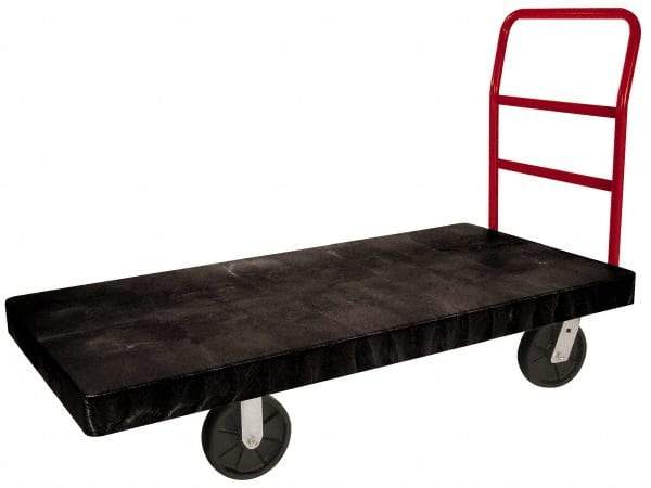 Rubbermaid - 2,500 Lb Capacity Structural Foam/Steel Platform Truck - Structural Foam Deck, 30" OAW, Polyolefin Casters - USA Tool & Supply