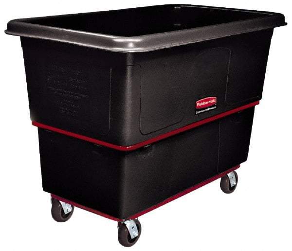 Rubbermaid - 700 Lb Load Capacity, 8 Cu Ft, Polyethylene Utility Truck - 26" Wide x 38-3/8" Long x 28-3/4" High, Black - USA Tool & Supply