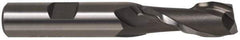 Made in USA - 1" Diam, 6" LOC, 2 Flute High Speed Steel Roughing & Finishing Square End Mill - Uncoated, 8-1/2" OAL, 1" Shank Diam, Weldon Shank, 30° Helix, Centercutting - USA Tool & Supply