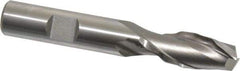 Weldon - 1/2" Diam, 1-1/4" LOC, 2 Flute High Speed Steel Roughing & Finishing Square End Mill - Uncoated, 3-1/4" OAL, 1/2" Shank Diam, Weldon Shank, 30° Helix, Centercutting - USA Tool & Supply