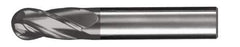 SGS - 9/16" Diam, 1-1/8" LOC, 4 Flute Solid Carbide Ball End Mill - AlTiN Finish, Single End, 3-1/2" OAL, 9/16" Shank Diam, Spiral Flute - USA Tool & Supply