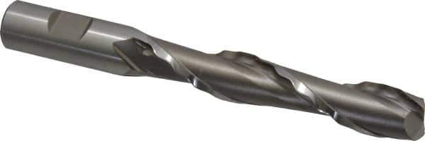 Weldon - 3/4" Diam, 4" LOC, 2 Flute High Speed Steel Roughing & Finishing Square End Mill - Uncoated, 6-1/4" OAL, 3/4" Shank Diam, Weldon Shank, 30° Helix, Centercutting - USA Tool & Supply