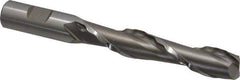 Weldon - 3/4" Diam, 4" LOC, 2 Flute High Speed Steel Roughing & Finishing Square End Mill - Uncoated, 6-1/4" OAL, 3/4" Shank Diam, Weldon Shank, 30° Helix, Centercutting - USA Tool & Supply