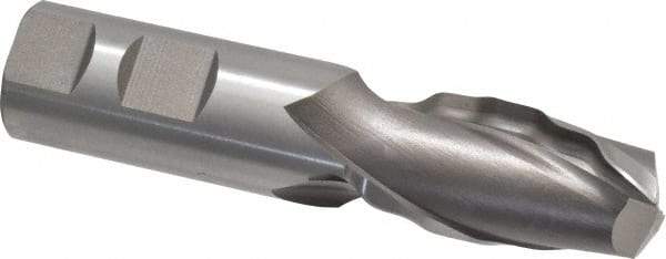 Weldon - 1" Diam, 2" LOC, 2 Flute High Speed Steel Roughing & Finishing Square End Mill - Uncoated, 4-1/2" OAL, 1" Shank Diam, Weldon Shank, 30° Helix, Centercutting - USA Tool & Supply