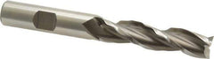 Weldon - 1/2" Diam, 2" LOC, 3 Flute High Speed Steel Roughing & Finishing Square End Mill - Uncoated, 4" OAL, 1/2" Shank Diam, Weldon Shank, 30° Helix, Centercutting - USA Tool & Supply