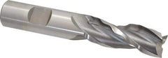 Weldon - 5/8" Diam, 1-5/8" LOC, 3 Flute High Speed Steel Roughing & Finishing Square End Mill - Uncoated, 3-3/4" OAL, 5/8" Shank Diam, Weldon Shank, 30° Helix, Centercutting - USA Tool & Supply