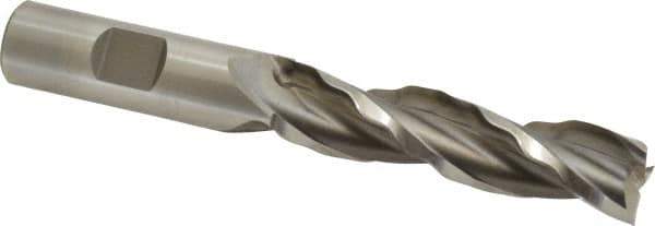 Weldon - 5/8" Diam, 2-1/2" LOC, 3 Flute High Speed Steel Roughing & Finishing Square End Mill - Uncoated, 4-5/8" OAL, 5/8" Shank Diam, Weldon Shank, 30° Helix, Centercutting - USA Tool & Supply