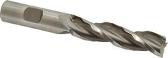 Weldon - 5/8" Diam, 2-1/2" LOC, 3 Flute High Speed Steel Roughing & Finishing Square End Mill - Uncoated, 4-5/8" OAL, 5/8" Shank Diam, Weldon Shank, 30° Helix, Centercutting - USA Tool & Supply