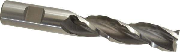 Weldon - 3/4" Diam, 3" LOC, 3 Flute High Speed Steel Roughing & Finishing Square End Mill - Uncoated, 5-1/4" OAL, 3/4" Shank Diam, Weldon Shank, 30° Helix, Centercutting - USA Tool & Supply
