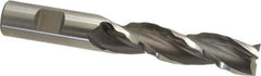 Weldon - 3/4" Diam, 3" LOC, 3 Flute High Speed Steel Roughing & Finishing Square End Mill - Uncoated, 5-1/4" OAL, 3/4" Shank Diam, Weldon Shank, 30° Helix, Centercutting - USA Tool & Supply