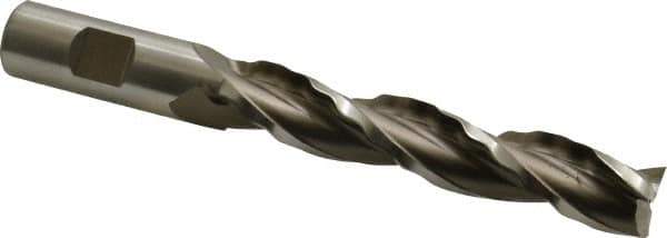 Weldon - 3/4" Diam, 4" LOC, 3 Flute High Speed Steel Roughing & Finishing Square End Mill - Uncoated, 6-1/4" OAL, 3/4" Shank Diam, Weldon Shank, 30° Helix, Centercutting - USA Tool & Supply