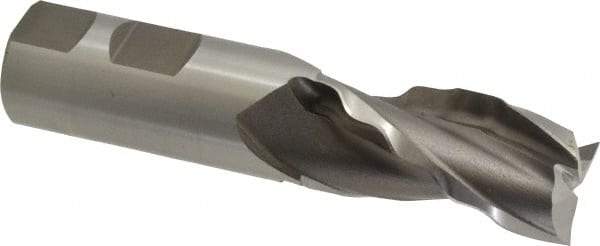 Weldon - 1" Diam, 2" LOC, 3 Flute High Speed Steel Roughing & Finishing Square End Mill - Uncoated, 4-1/2" OAL, 1" Shank Diam, Weldon Shank, 30° Helix, Centercutting - USA Tool & Supply