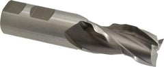 Weldon - 1" Diam, 2" LOC, 3 Flute High Speed Steel Roughing & Finishing Square End Mill - Uncoated, 4-1/2" OAL, 1" Shank Diam, Weldon Shank, 30° Helix, Centercutting - USA Tool & Supply