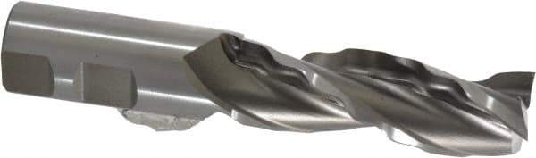 Weldon - 1" Diam, 3" LOC, 3 Flute High Speed Steel Roughing & Finishing Square End Mill - Uncoated, 5-1/2" OAL, 1" Shank Diam, Weldon Shank, 30° Helix, Centercutting - USA Tool & Supply