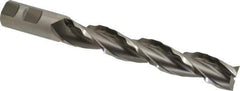 Made in USA - 1" Diam, 6" LOC, 3 Flute High Speed Steel Roughing & Finishing Square End Mill - Uncoated, 8-1/2" OAL, 1" Shank Diam, Weldon Shank, 30° Helix, Centercutting - USA Tool & Supply