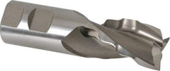 Weldon - 1-1/4" Diam, 2" LOC, 3 Flute High Speed Steel Roughing & Finishing Square End Mill - Uncoated, 4-1/2" OAL, 1-1/4" Shank Diam, Weldon Shank, 30° Helix, Centercutting - USA Tool & Supply