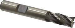 Weldon - 3/8" Diam, 3/4" LOC, 4 Flute High Speed Steel Roughing & Finishing Square End Mill - Uncoated, 2-1/2" OAL, 3/8" Shank Diam, Weldon Shank, 30° Helix, Non-Centercutting - USA Tool & Supply