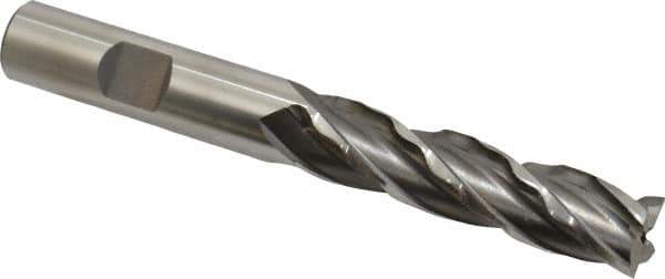 Weldon - 1/2" Diam, 2" LOC, 4 Flute High Speed Steel Roughing & Finishing Square End Mill - Uncoated, 4" OAL, 1/2" Shank Diam, Weldon Shank, 30° Helix, Non-Centercutting - USA Tool & Supply