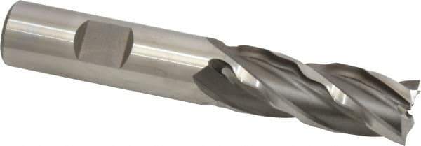 Weldon - 5/8" Diam, 1-5/8" LOC, 4 Flute High Speed Steel Roughing & Finishing Square End Mill - Uncoated, 3-3/4" OAL, 5/8" Shank Diam, Weldon Shank, 30° Helix, Non-Centercutting - USA Tool & Supply