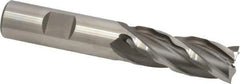 Weldon - 5/8" Diam, 1-5/8" LOC, 4 Flute High Speed Steel Roughing & Finishing Square End Mill - Uncoated, 3-3/4" OAL, 5/8" Shank Diam, Weldon Shank, 30° Helix, Non-Centercutting - USA Tool & Supply