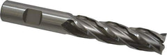 Weldon - 5/8" Diam, 2-1/2" LOC, 4 Flute High Speed Steel Roughing & Finishing Square End Mill - Uncoated, 4-5/8" OAL, 5/8" Shank Diam, Weldon Shank, 30° Helix, Non-Centercutting - USA Tool & Supply