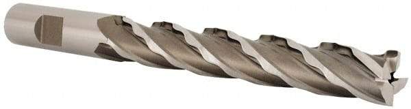 Weldon - 5/8" Diam, 4" LOC, 4 Flute High Speed Steel Roughing & Finishing Square End Mill - Uncoated, 6-1/8" OAL, 5/8" Shank Diam, Weldon Shank, 30° Helix, Non-Centercutting - USA Tool & Supply