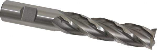Weldon - 3/4" Diam, 3" LOC, 4 Flute High Speed Steel Roughing & Finishing Square End Mill - Uncoated, 5-1/4" OAL, 3/4" Shank Diam, Weldon Shank, 30° Helix, Non-Centercutting - USA Tool & Supply