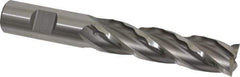 Weldon - 3/4" Diam, 3" LOC, 4 Flute High Speed Steel Roughing & Finishing Square End Mill - Uncoated, 5-1/4" OAL, 3/4" Shank Diam, Weldon Shank, 30° Helix, Non-Centercutting - USA Tool & Supply
