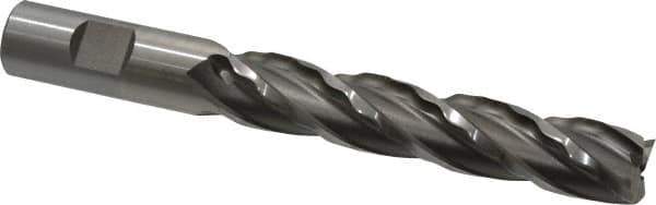 Weldon - 3/4" Diam, 4" LOC, 4 Flute High Speed Steel Roughing & Finishing Square End Mill - Uncoated, 6-1/4" OAL, 3/4" Shank Diam, Weldon Shank, 30° Helix, Non-Centercutting - USA Tool & Supply