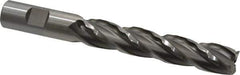 Weldon - 3/4" Diam, 4" LOC, 4 Flute High Speed Steel Roughing & Finishing Square End Mill - Uncoated, 6-1/4" OAL, 3/4" Shank Diam, Weldon Shank, 30° Helix, Non-Centercutting - USA Tool & Supply
