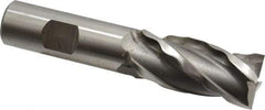 Weldon - 7/8" Diam, 1-7/8" LOC, 4 Flute High Speed Steel Roughing & Finishing Square End Mill - Uncoated, 4-1/8" OAL, 3/4" Shank Diam, Weldon Shank, 30° Helix, Non-Centercutting - USA Tool & Supply