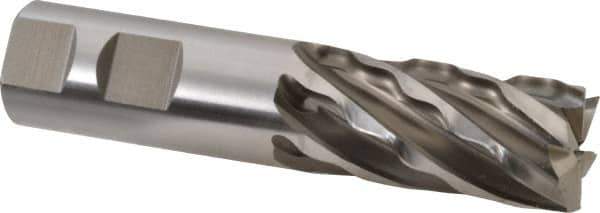 Weldon - 1" Diam, 2" LOC, 6 Flute High Speed Steel Roughing & Finishing Square End Mill - Uncoated, 4-1/2" OAL, 1" Shank Diam, Weldon Shank, 30° Helix, Non-Centercutting - USA Tool & Supply