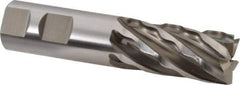 Weldon - 1" Diam, 2" LOC, 6 Flute High Speed Steel Roughing & Finishing Square End Mill - Uncoated, 4-1/2" OAL, 1" Shank Diam, Weldon Shank, 30° Helix, Non-Centercutting - USA Tool & Supply