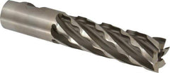 Weldon - 1-1/4" Diam, 4" LOC, 6 Flute High Speed Steel Roughing & Finishing Square End Mill - Uncoated, 6-1/2" OAL, 1-1/4" Shank Diam, Weldon Shank, 30° Helix, Non-Centercutting - USA Tool & Supply