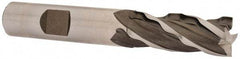 Weldon - 1/2" Diam, 1-1/4" LOC, 4 Flute High Speed Steel Roughing & Finishing Square End Mill - Uncoated, 3-1/4" OAL, 1/2" Shank Diam, Weldon Shank, 30° Helix, Centercutting, Regular Length - USA Tool & Supply