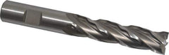 Weldon - 5/8" Diam, 2-1/2" LOC, 4 Flute High Speed Steel Roughing & Finishing Square End Mill - Uncoated, 4-5/8" OAL, 5/8" Shank Diam, Weldon Shank, 30° Helix, Centercutting, Regular Length - USA Tool & Supply