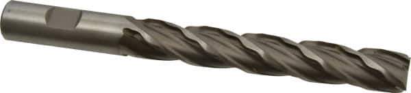 Weldon - 5/8" Diam, 4" LOC, 4 Flute High Speed Steel Roughing & Finishing Square End Mill - Uncoated, 6-1/8" OAL, 5/8" Shank Diam, Weldon Shank, 30° Helix, Centercutting, Regular Length - USA Tool & Supply