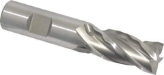 Weldon - 3/4" Diam, 1-5/8" LOC, 4 Flute High Speed Steel Roughing & Finishing Square End Mill - Uncoated, 3-7/8" OAL, 3/4" Shank Diam, Weldon Shank, 30° Helix, Centercutting, Regular Length - USA Tool & Supply