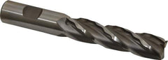 Weldon - 3/4" Diam, 3" LOC, 4 Flute High Speed Steel Roughing & Finishing Square End Mill - Uncoated, 5-1/4" OAL, 3/4" Shank Diam, Weldon Shank, 30° Helix, Centercutting, Regular Length - USA Tool & Supply