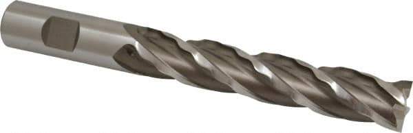 Weldon - 3/4" Diam, 4" LOC, 4 Flute High Speed Steel Roughing & Finishing Square End Mill - Uncoated, 6-1/4" OAL, 3/4" Shank Diam, Weldon Shank, 30° Helix, Centercutting, Regular Length - USA Tool & Supply