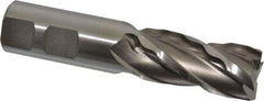 Weldon - 7/8" Diam, 1-7/8" LOC, 4 Flute High Speed Steel Roughing & Finishing Square End Mill - Uncoated, 4-1/8" OAL, 7/8" Shank Diam, Weldon Shank, 30° Helix, Centercutting, Regular Length - USA Tool & Supply